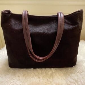 DKNY Hair Calf 100% Genuine Leather | Burgundy Chic